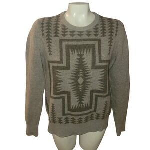 Pendleton Woolen Mills Crew Neck  lambswool Sweater aztec print L rare luxury